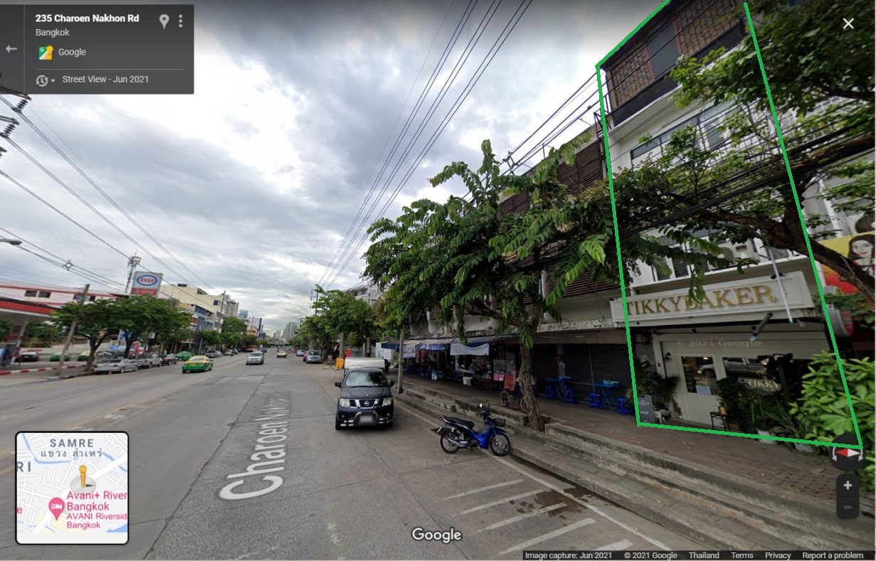 ขายอาคารพาณิชย์ 4 ชั้น ริมถนนเจริญนคร ใกล้ AVANI 15 ตร.ว. 10,000,000 บาท