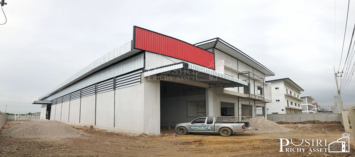 โรงงานใหม่สไตล์โมเดิร์น 1.5 ไร่ พื้นที่ใช้สอยเยอะถึง 1,270 ตร.ม. พร้อมสำนักงาน 2 ชั้น พื้นที่จอดรถ ใกล้ ถ. เศรษฐกิจ  KK4050S