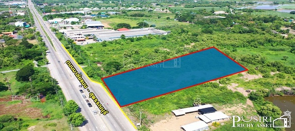 ให้เช่าที่ดิน 4.5 ไร่ เด่นติดถนน ทำเลดี ใช้งานได้หลากหลาย ย่านกำแพงแสน ติดถนนเส้นมาลัยแมน สุพรรณบุรี