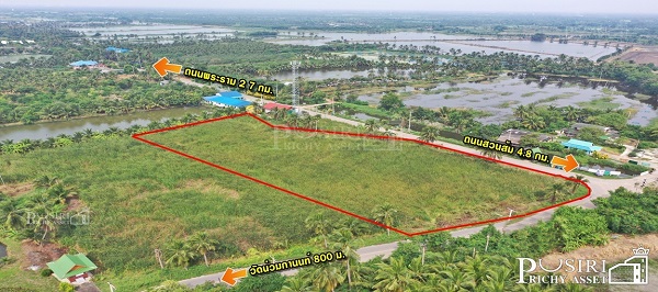 ที่สวย 3.5 ไร่ เด่นสะดุดตา ติดถนน 2 ด้าน ราคาเพียง 5,448 บาท/วา ใกล้วัดน่วมกานนท์ เชื่อมต่อถนนสวนส้ม-พระราม 2  KK3867S