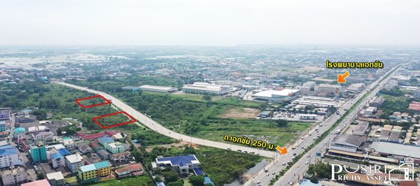 เปิดขาย กับที่ติดถนนตัดใหม่(4เลน) เอกชัย – เดิมบาง เริ่ม 4 ไร่ขึ้นไปใกล้เอกชัยเพียง 200 เมตร แวดล้อมด้วยความเจริญ - KK2493S