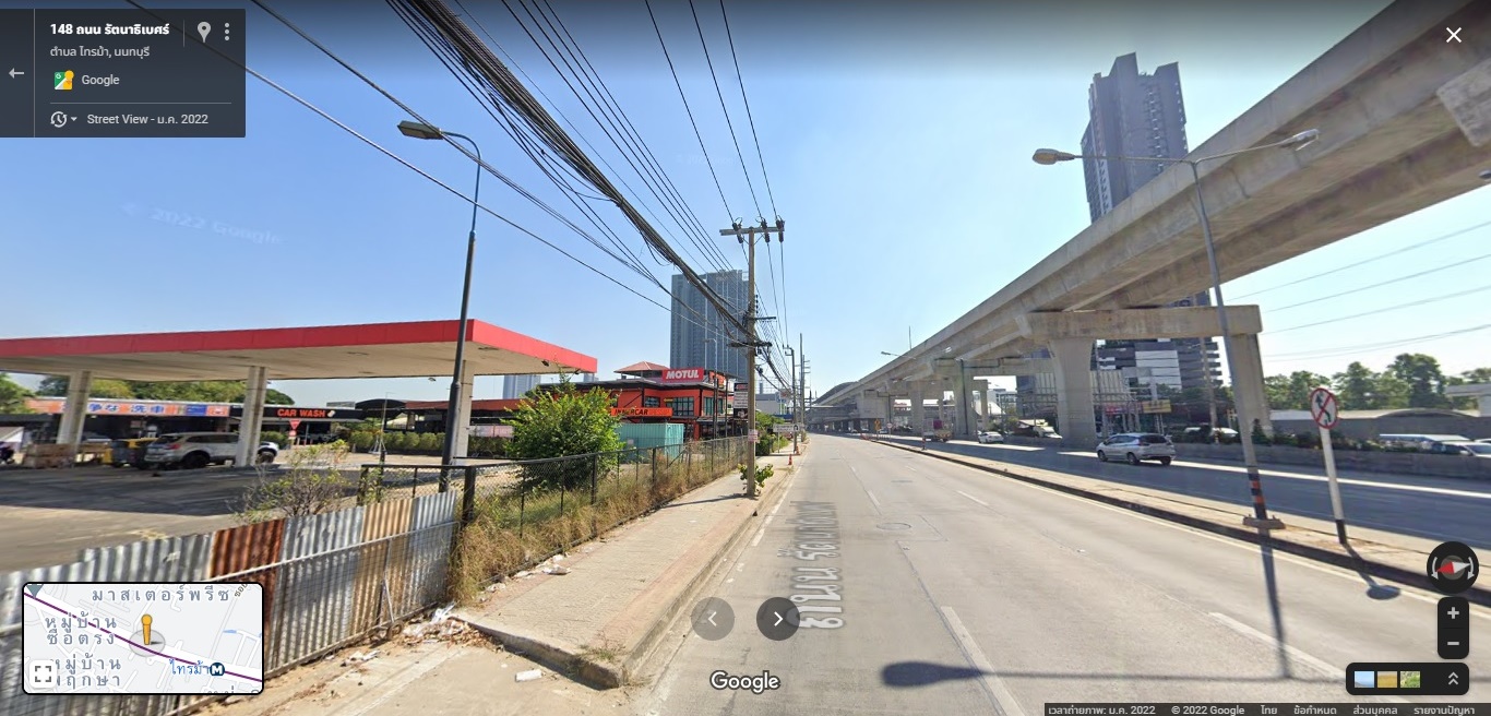 ขายที่ดินติดถนนรัตนาธิเบศร์ เนื้อที่ 786.9 ตารางวา ทำเลดีมาก ติดถนนรัตนาธิเบศร์ ฝั่งขาเข้าตัวเมือง สถานีไทรม้า หน้ากว้าง 55 X 81 เมตร เหมาะสำหรับการลงทุน สามารถสร้างตึกสูง - เนื้อที่ 1-3-86.9 ไร่ - ที่ดินทำเลสวย - เหมาะสำหรับทำคอนโด ทำโรงแรม สำนักงงาน ปั้