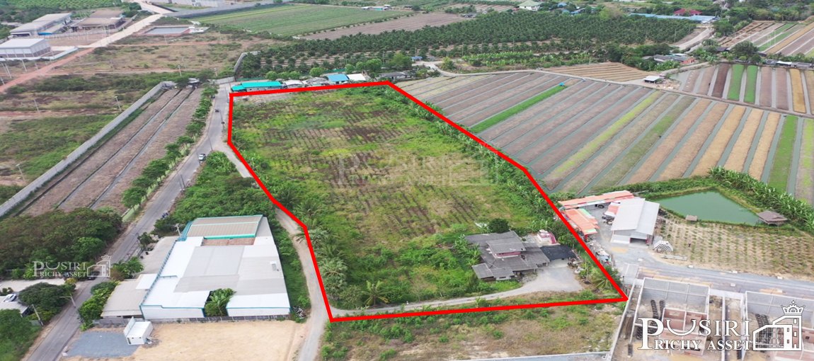 ที่สร้างโรงงานเกือบ 11 ไร่ หน้ากว้างอลังการ 225 เมตร สาธารณูปโภคครบ ใกล้ อบต.ดอนไก่ดี 