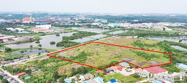 ที่สวยถมเดิม 30 ไร่ หน้ากว้างถึง 206 ม. เหมาะทำโรงงาน คลังสินค้าขนาดใหญ่ เดินทางง่ายใกล้พระราม 2 บางโทรัด 