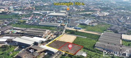 สร้างโรงงาน ขนาด 2,000 ตร.ม. ได้ๆสบายๆ บนที่ดินสีม่วงสวยถมแล้ว 2 ไร่ เดินทางง่ายใกล้ ถนนเศรษฐกิจเพียง 750 ม. เท่านั้น - KK1859S