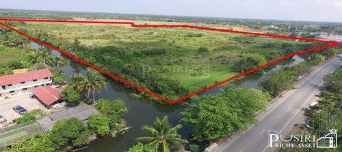 ขายที่ดิน ขนาด 155 ไร่ เดินทางง่าย ได้ถึง 4 เส้นทาง บนถนนสวนส้ม ใกล้พระราม2 สะดวกใช้น้ำ และ ระบายน้ำ ติดคลอง 2 ฝั่ง ทำได้ทั้งโรงงาน และ หมู่บ้าน - KK3083S