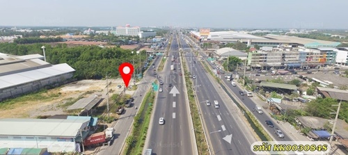 เพิ่มโอกาสในการเข้าถึงลูกค้า บนที่ดินขนาด 4 ไร่ ติดถนน พระราม2 ขาออก เข้าใช้งานได้เลย เพราะถมแล้ว สังเกตง่ายๆ ก่อนถึงดูโฮมบ้านแพ้ว - ขายที่ดินติดถนนพระราม2 - KK3084S