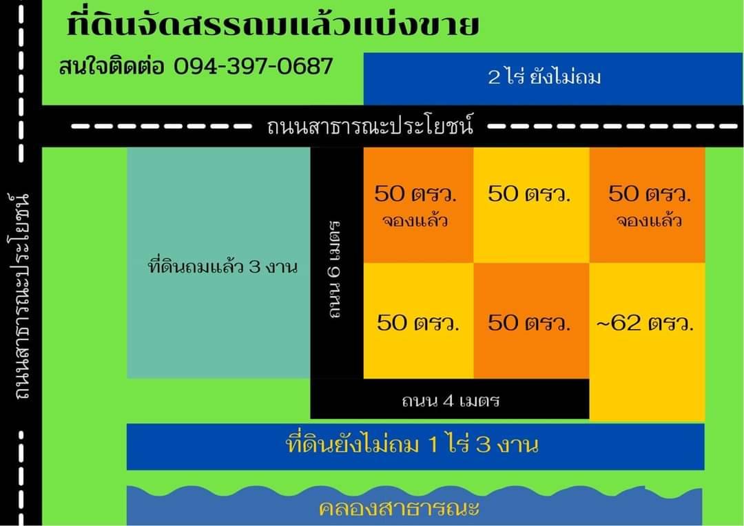 แบ่งขาย ที่ดินจัดสรร ถมแล้ว อัมพวา สมุทรสงคราม