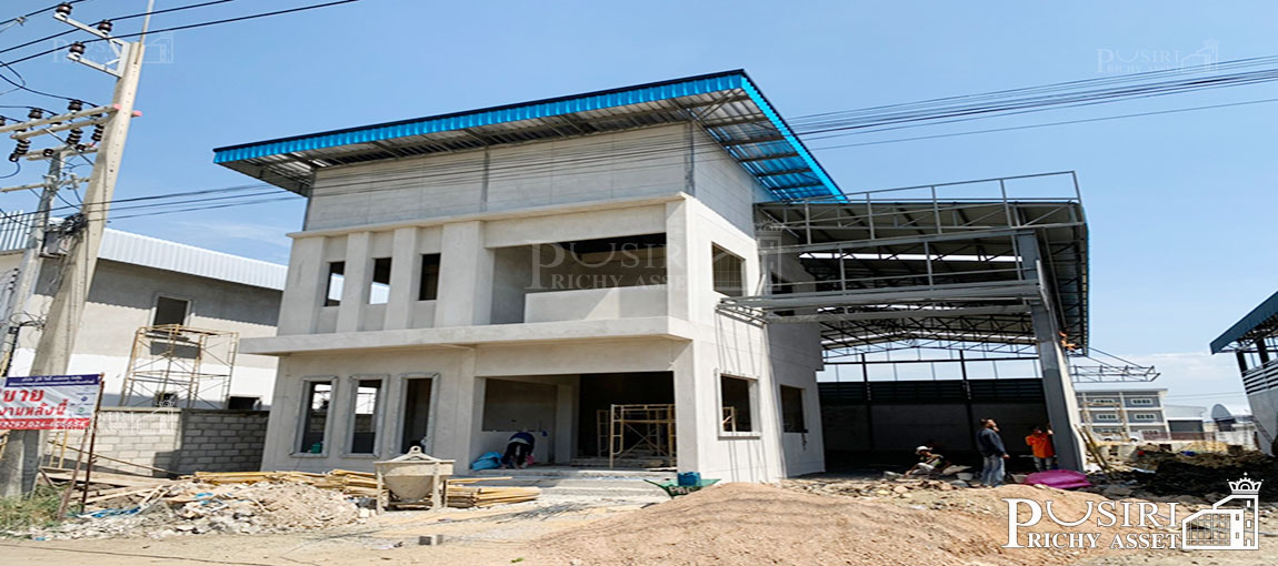 โรงงานโมเดิร์น ขนาดกระทัดรัด 227 วา ราคาพิเศษ เพียง 9.9 ล้าน พร้อมออฟฟิต 2 ชั้น พื้นที่ 554 ตร.ม. มี 2 หลัง ใกล้ ถ. เศรษฐกิจ 1