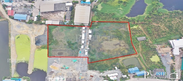 ที่ถมพร้อมใช้ 6 ไร่เศษ หน้ากว้างมากสร้างโรงงานได้ถึง 6,000 ตารางเมตร พร้อมการเดินทางที่สะดวก ใกล้ถนนเศรษฐกิจ 1 กม. เชื่อมต่อถนนเลียบคลองสี่วา-เอกชัย 