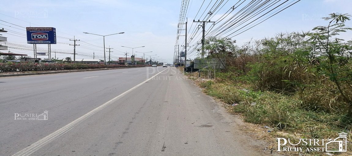 ที่สวยสร้างโกดัง 38 ไร่เศษ หน้ากว้างถึง 200 ม. ติดถนน ที่รถเทรลเลอร์ เข้าออก สบาย ใกล้ ถนนบ้านแพ้ว พระราม 2 คุ้มค่ากว่าที่อื่นๆ 17% - KK1044S