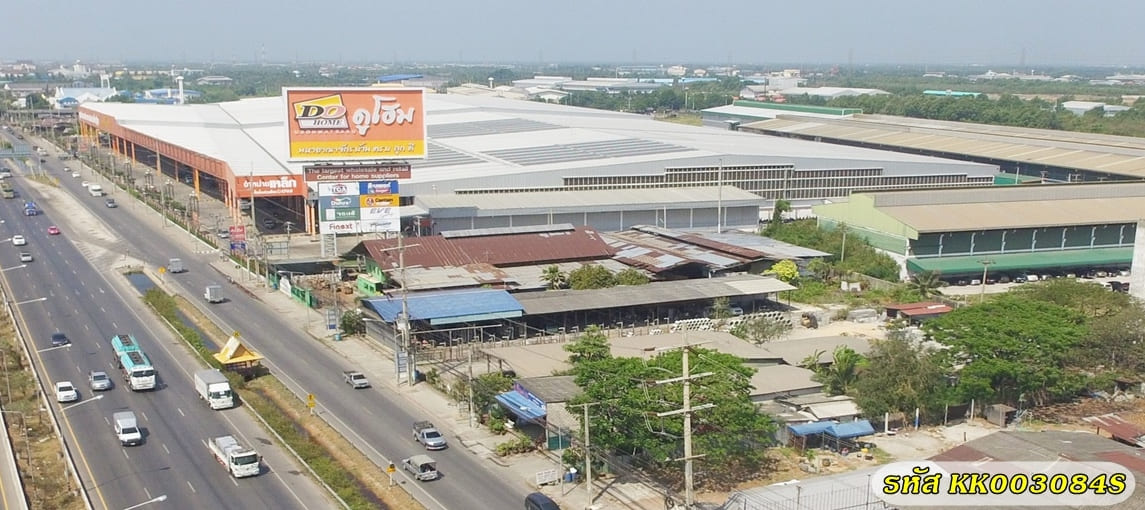 เพิ่มโอกาสในการเข้าถึงลูกค้า ที่ดิน 4 ไร่ ติดถนนพระราม2 ขาออก เข้าใช้งานได้เลย เพราะถมแล้ว สังเกตง่ายๆ ก่อนถึงดูโฮมบ้านแพ้ว - ขายที่ดินติดถนนพระราม2  KK3084S