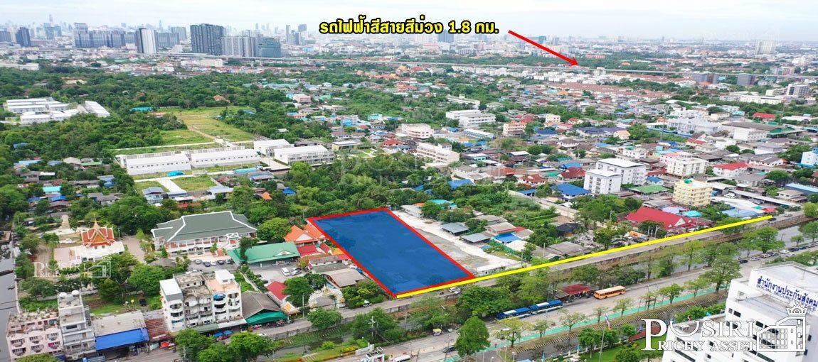 ขาย ที่สวยถมแล้ว 3 ไร่ ใกล้รถไฟฟ้า สายสีม่วง เพียง 1.8 กม. กลางใจเมืองนนทบุรี - KK3647S