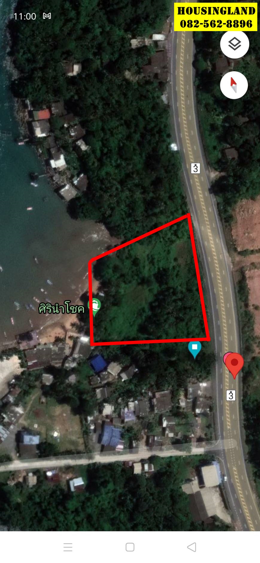 ขายที่ดินสวย ติดทะเล  4 ไร่ 2 งาน 2 ตารางวา - ตำบลหาดเล็ก อำเภอคลองใหญ่ จังหวัดตราด 