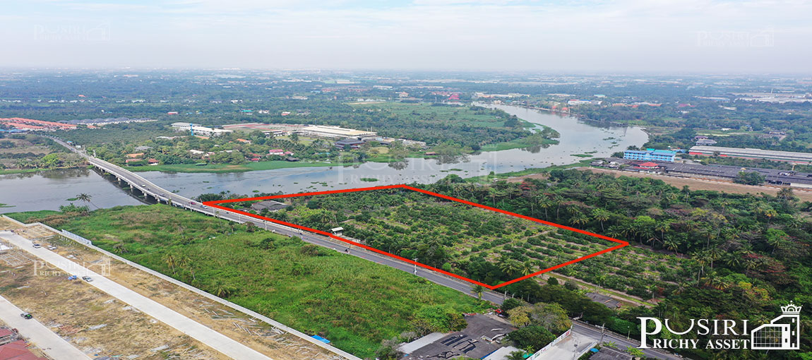 ที่สวยริมแม่น้ำท่าจีน 10 ไร่ ชมวิวเต็ม 111 เมตร วิวโค้งน้ำ ด้านข้างติดถนนและคลอง เหมาะทำบ้านหรู โครงการ และซื้อทำกำไร ใกล้วัดท่าไม้ 