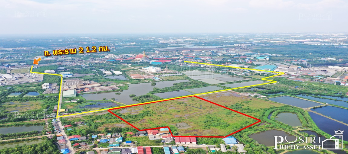 ที่ถมเดิม 30 ไร่ หน้ากว้างถึง 206 ม. เหมาะทำโรงงาน คลังสินค้าขนาดใหญ่ เดินทางง่ายใกล้พระราม 2 บางโทรัด  KK4235S