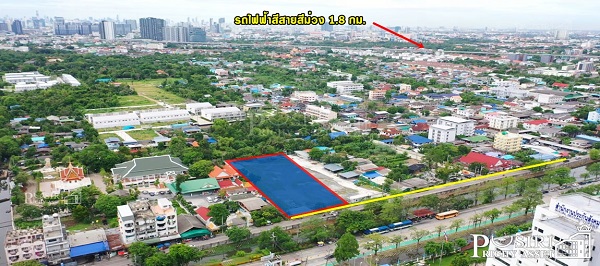 ที่สวยถมแล้ว 3 ไร่ ใกล้รถไฟฟ้าสายสีม่วง กลางเมืองนนทบุรี