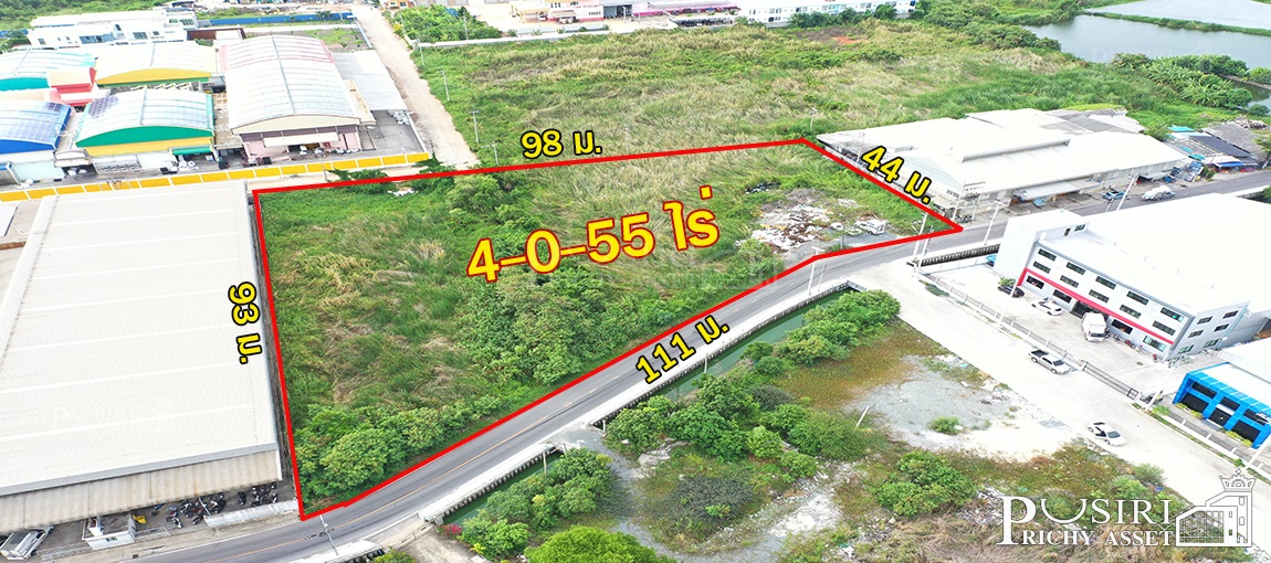 สร้างโรงงานสวย 4 ไร่ หน้ากว้างเด่น 111 ม. เทรลเลอร์เข้าออกสะดวก ติดถนนซอยราษฏร์สามัคคี 5 ใกล้ถนนเศรษฐกิจเพียง 1.1 กม. - kk5119s