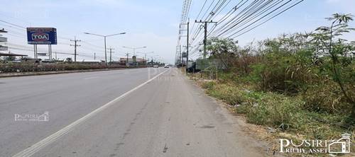 ที่ สวยสร้างโกดัง 38 ไร่เศษ หน้ากว้างถึง 200 ม. ติดถนน ที่รถเทรลเลอร์ เข้าออกสบาย ใกล้ถนนบ้านแพ้ว พระราม 2 คุ้มค่ากว่าที่อื่นๆ 17% - KK1044S