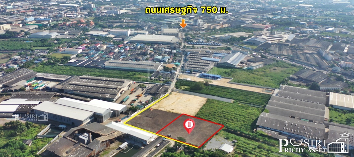 สร้างโรงงานขนาด 2,000 ตร.ม. ได้ๆสบายๆ บนที่ดินสีม่วงสวย ถมแล้ว 2 ไร่ เดินทางง่ายใกล้ถนนเศรษฐกิจเพียง 750 ม. เท่านั้น  KK1859S