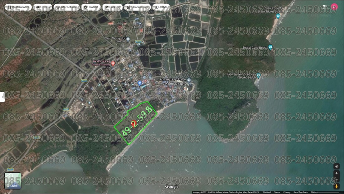 ที่ดินติดทะเลกุยบุรี50ไร่ หน้าหาดชายทะเลกว้างเป็นส่วนตัว