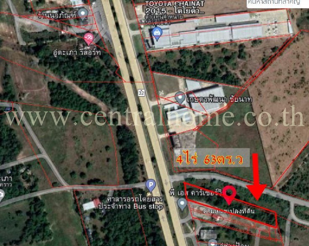  ที่ดิน ติดถนนเอเชีย 4 ไร่ เศษ มโนรมย์ ชัยนาท