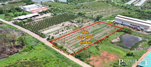ขายที่สวย 5 ไร่ สร้างโรงงานใหญ่ ได้ถึง 5,000 ตร.ม. พร้อมระบายน้ำลงคลองด้านหลัง ได้ทันที และใกล้ ถ.พระราม 2 และอีก 2 ถนนหลัก - KK3692S