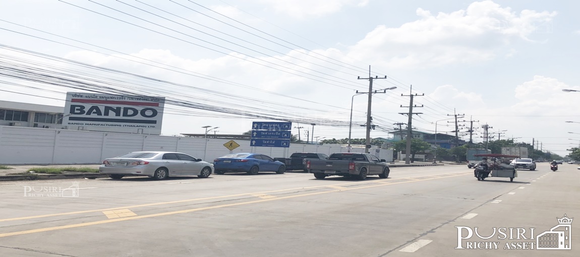 ที่สร้างโรงงานทุกประเภท 66 ไร่ สีม่วง สมุทรสาคร พื้นที่กว้างด้านใน เทรลเลอร์สะดวก ระบายก็สะดวก  KK1949S