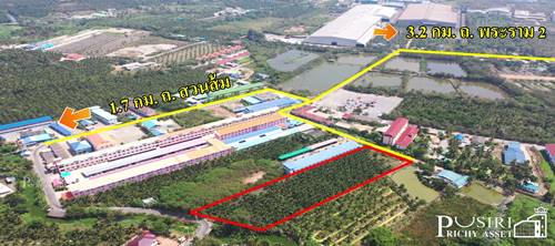 ขายที่สวย 4 ไร่เศษ ทำเลทอง หลังนิคมสุทรสาคร ลงตัว ทั้งทำโรงงาน และกิจการหอพัก ราคาพิเศษ เชื่อมต่อถนนสวนส้ม-พระราม 2 ได้อย่างสะดวก - KK3983S