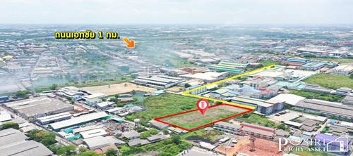 ที่สวยเทพ 3.5 ไร่ พื้นที่สีม่วง สร้างโรงงานได้ ทุกประเภท ถมพร้อมใช้ พร้อมรั้ว 50% เทรลเลอร์ สบาย ใกล้ ถ.เอกชัย และ พระราม 2 เพียง 1 กม.