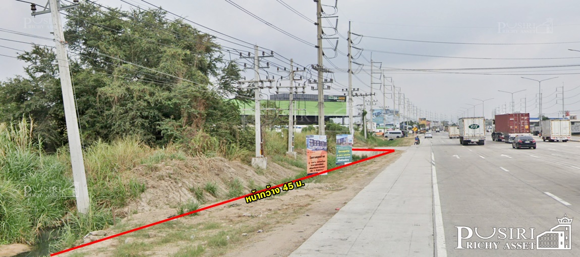 ขายที่ 6.5 ไร่ ตรงข้ามนิคมอุตสาหกรรมปิ่นทอง1 เด่น ใกล้มอเตอร์เวย์ 7 เติมคุณค่าถนน 3 ด้าน ถมเต็มพื้นที่  KK3737S