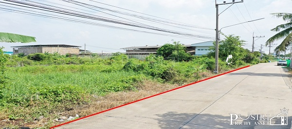 ที่สร้างโรงงานทุกประเภท 66 ไร่ สีม่วง สมุทรสาคร พื้นที่กว้างด้านใน เทรลเลอร์สะดวก ระบายสะดวก  