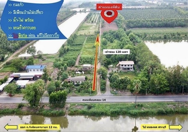 ขายที่ดิน บ้านสวนสายคลอง โครงการ 2 คลอง14 อำเภอหนองเสือ จังหวัดปทุมธานี