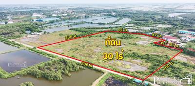 ขาย ที่สวย ถมเดิม 30 ไร่ หน้า กว้างถึง 206 ม. เหมาะทำโรงงานและคลังสินค้าขนาดใหญ่ เดินทางง่ายใกล้พระราม 2 บางโทรัด – KK4235S