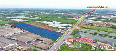 ขาย ที่ ดิน 22 ไร่เศษ สวย เด่น ติดถนนเส้นบ้านแพ้ว เหมาะทำจัดสรร และขึ้นโครงการ เดินทางสะดวกใกล้พระราม 2 เพียง 1.1 กม. เท่านั้น - KK3739S