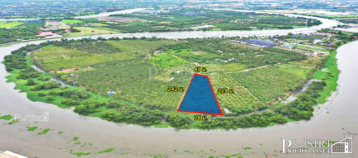 ที่วิวคุ้งน้ำ 180 องศา ที่ 7 ไร่เศษ ใกล้ตลาดกระทุ่มแบน KK3680S