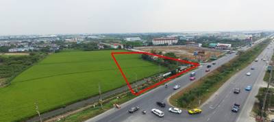 ขายที่ดิน 7 ไร่ สะดุดตา ติด ถ.สาย5 เหมาะทำได้ทั้งปั้ม ธุรกิจและสร้างตึก ในราคาพิเศษ ใกล้ฝั่งบรมฯ