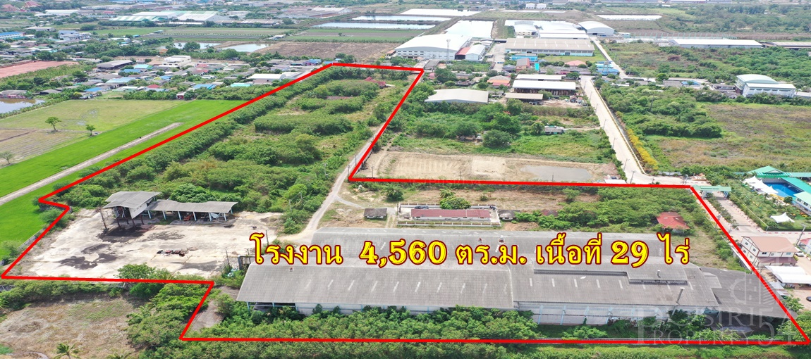 โรงงานพร้อมเครื่องจักร 29 ไร่ ใบอนุญาตฟรี เข้าออกสะดวก ใกล้ ถ.เศรษฐกิจ ราคาเซฟๆ KK1412S