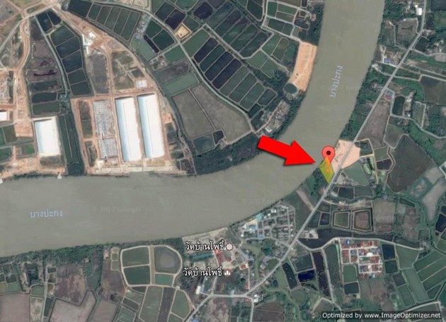 ขายที่ดิน 3 ไร่ครึ่ง แปลงสวย ติดแม่น้ำบางประกง ตำบลบ้านโพธิ์ อำเภอบ้านโพธิ์ จังหวัดฉะเชิงเทรา 