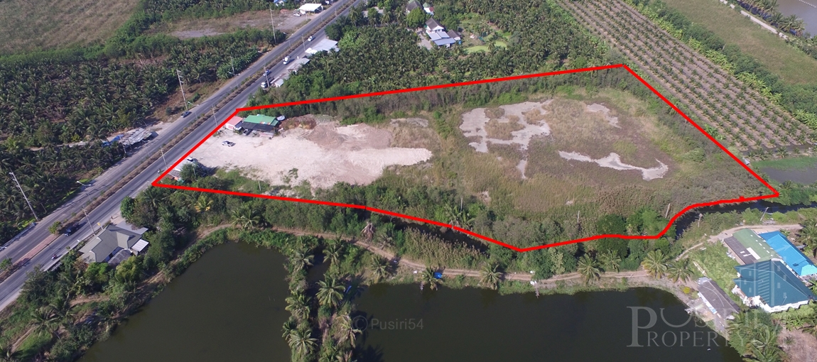 ที่ 11 ไร่เศษ ติดถนนบ้านแพ้ว-พระราม 2 ถมพร้อมใช้ เดินทางสะดวก เพียงไร่ละ 6.5 ล้าน  KK3256S