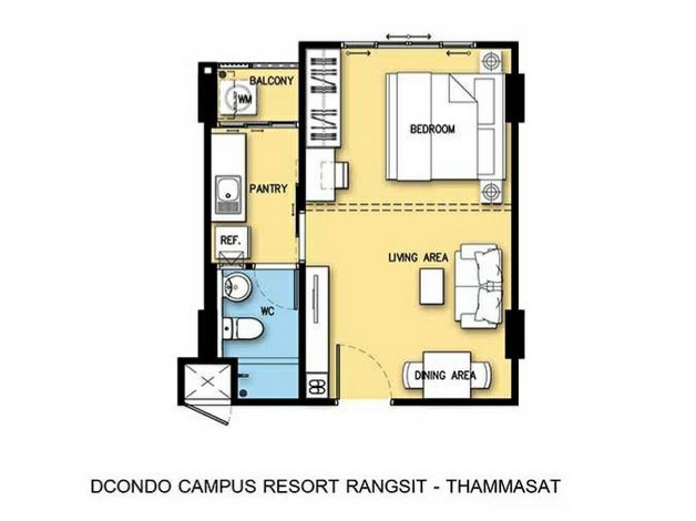 ขายด่วน  dcondo Campus Rangsit  (เฟส2) ชั้น 8 ทำเลดี ใกล้ ม.ธรรมศาสตร์ รังสิต/ ม.กรุงเทพ