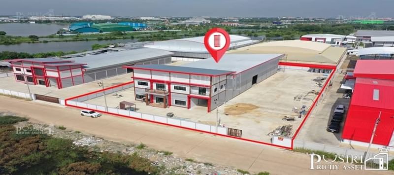 โรงงานย่านพันท้าย 2.5 ไร่ พื้นที่ใช้สอย 1,280 ตร.ม. ขอใบ รง.4 ได้ เทรลเลอร์เข้าสะดวก พร้อมพื้นที่ต่อเติมได้อีกเพียบ  KK5379S