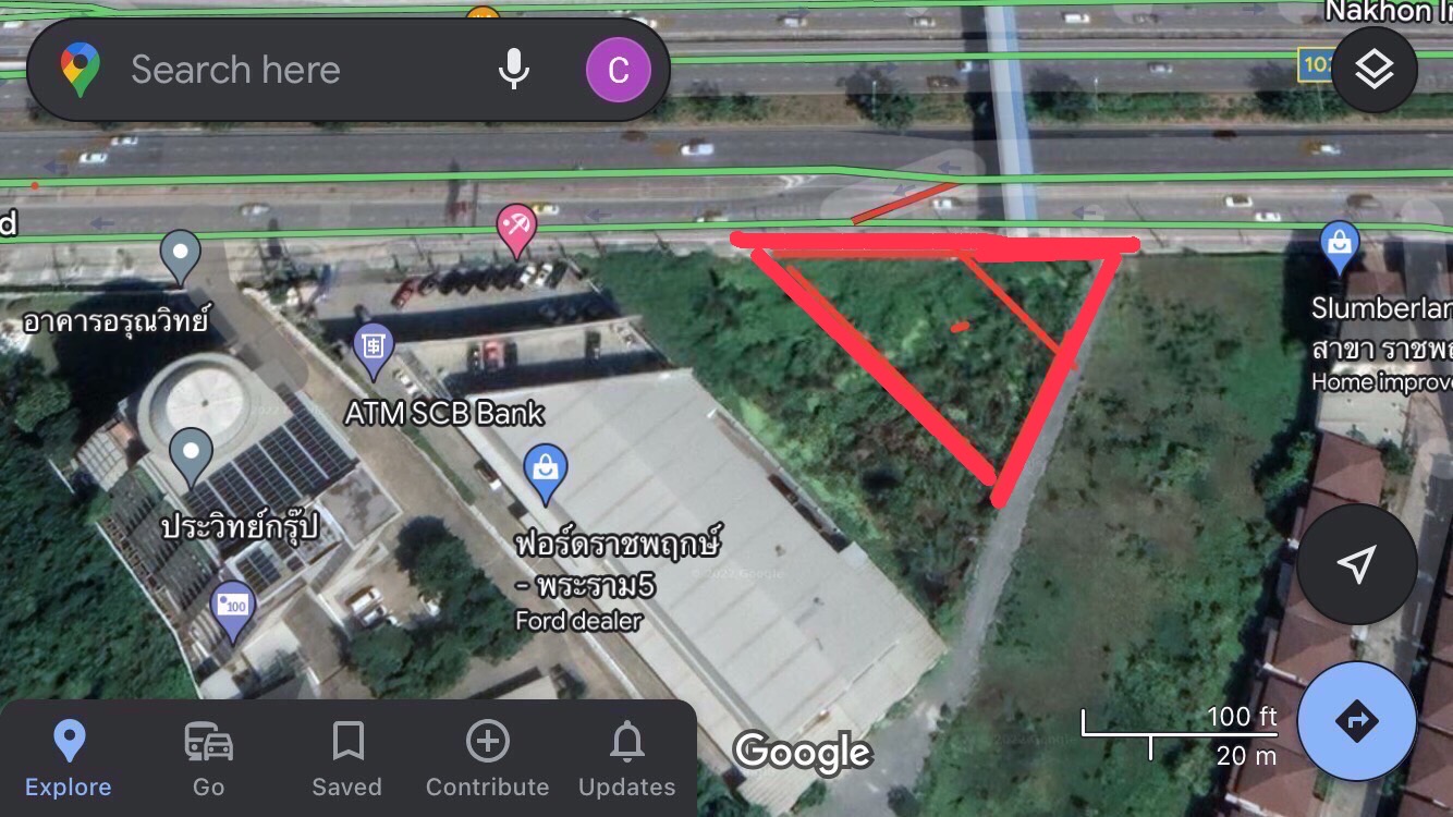 ขายที่ดินเปล่า 235.3 ตารางวา ทำเลดีมาก ติดถนนนครอินทร์