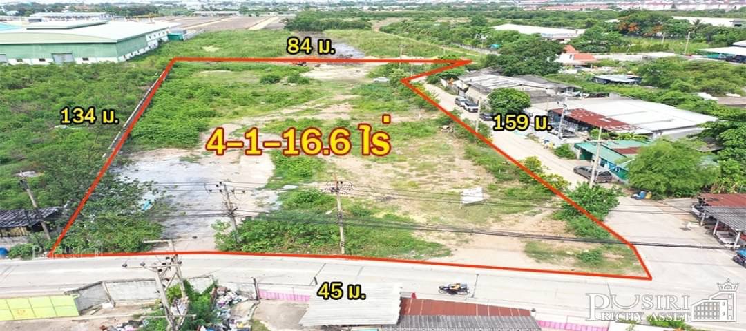 ที่สีม่วงแท้ 4 ไร่เศษ ถมพร้อมใช้ ติดถนน 2 ด้าน ใกล้ทั้งถนนพุทธสาครและถนนเศรษฐกิจ  KK5093S