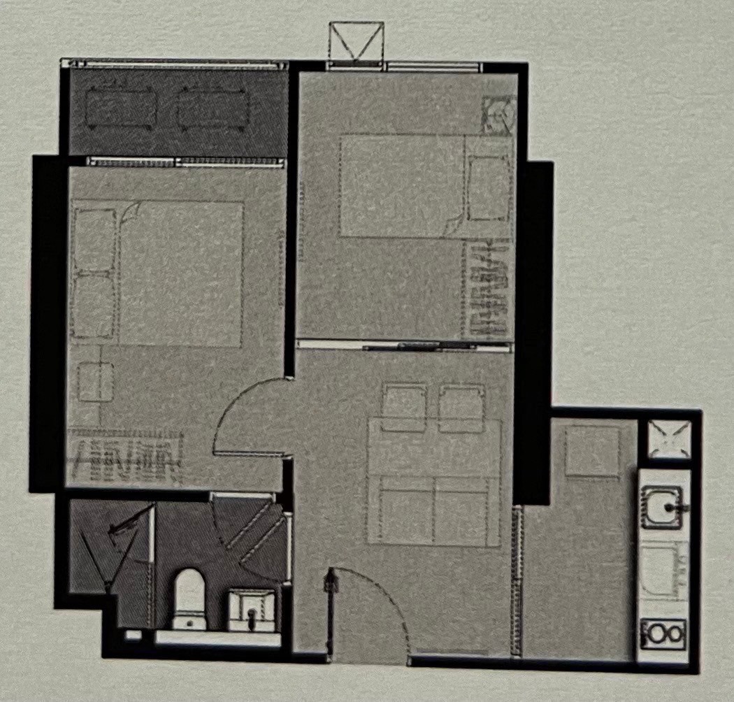 For Rent ให้เช่า Life Asoke Rama9 2นอน1น้ำ ชั้น10 35.69ตรม ระเบียงทิศเหนือ วิวไม่บล็อค