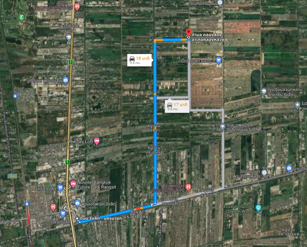 ขายที่ดิน ติดถนนเลียบคลองแอน 2-3  ต.คลองสอง อ.คลองหลวง จ.ปทุมธานี