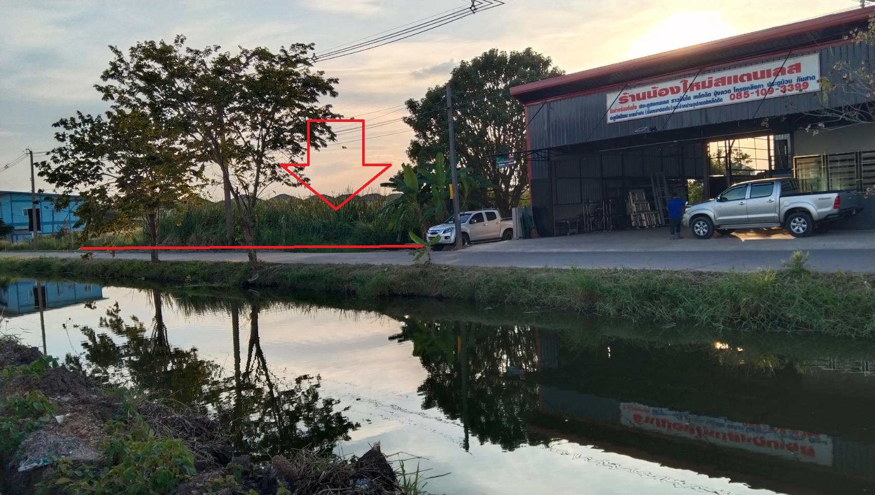 ขายที่ดิน ติดถนนเลียบคลองแอน 2-3  ต.คลองสอง อ.คลองหลวง จ.ปทุมธานี