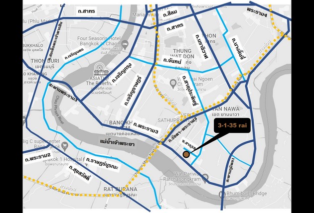 ขายที่ดินสวย ติดถนน ใกล้พระราม 3สีน้ำตาล (ย.9) ที่อยู่อาศัยหนาแน่นมาก ทำเลดี ข.ยานนาวา 