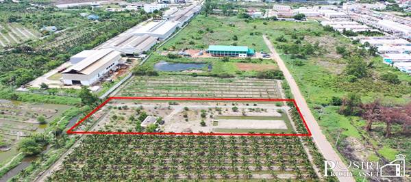 ขายที่สวย 5ไร่ สร้าง โรงงานใหญ่ได้ถึง 5,000 ตร.ม.อย่างลงตัว พร้อมระบายน้ำลงคลอง ด้านหลังได้ทันที และใกล้ ถ.พระราม 2 และอีก 2 ถนนหลัก - KK3691S