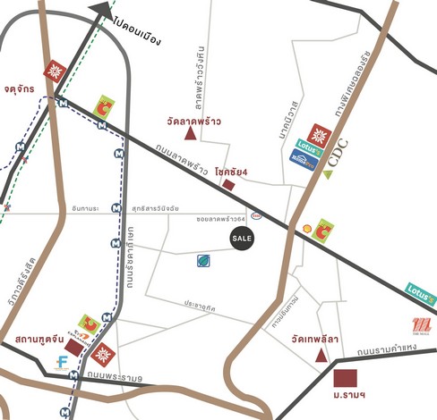 ขายด่วน ที่ดินพร้อมอาคารในซอยลาดพร้าว 64 เหมาะทำธุรกิจได้หลายอย่าง ทำเลดี ข.วังทองหลาง